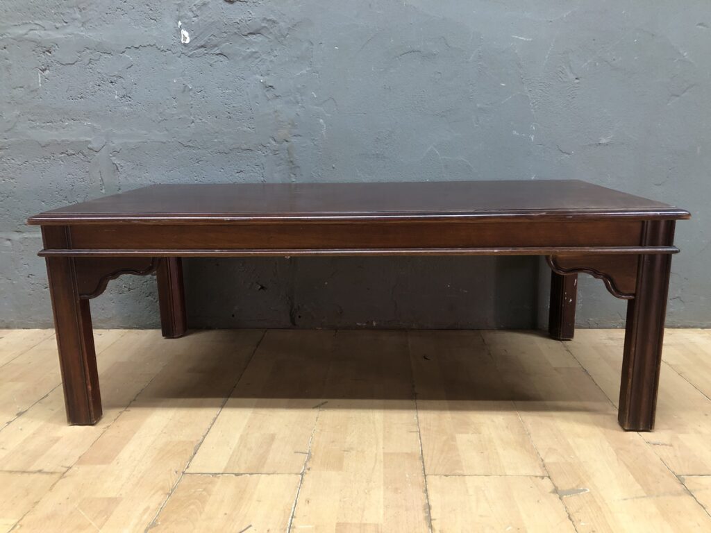 Brown Rectangular Low Coffee Table — 111 x 56 x 42 cm