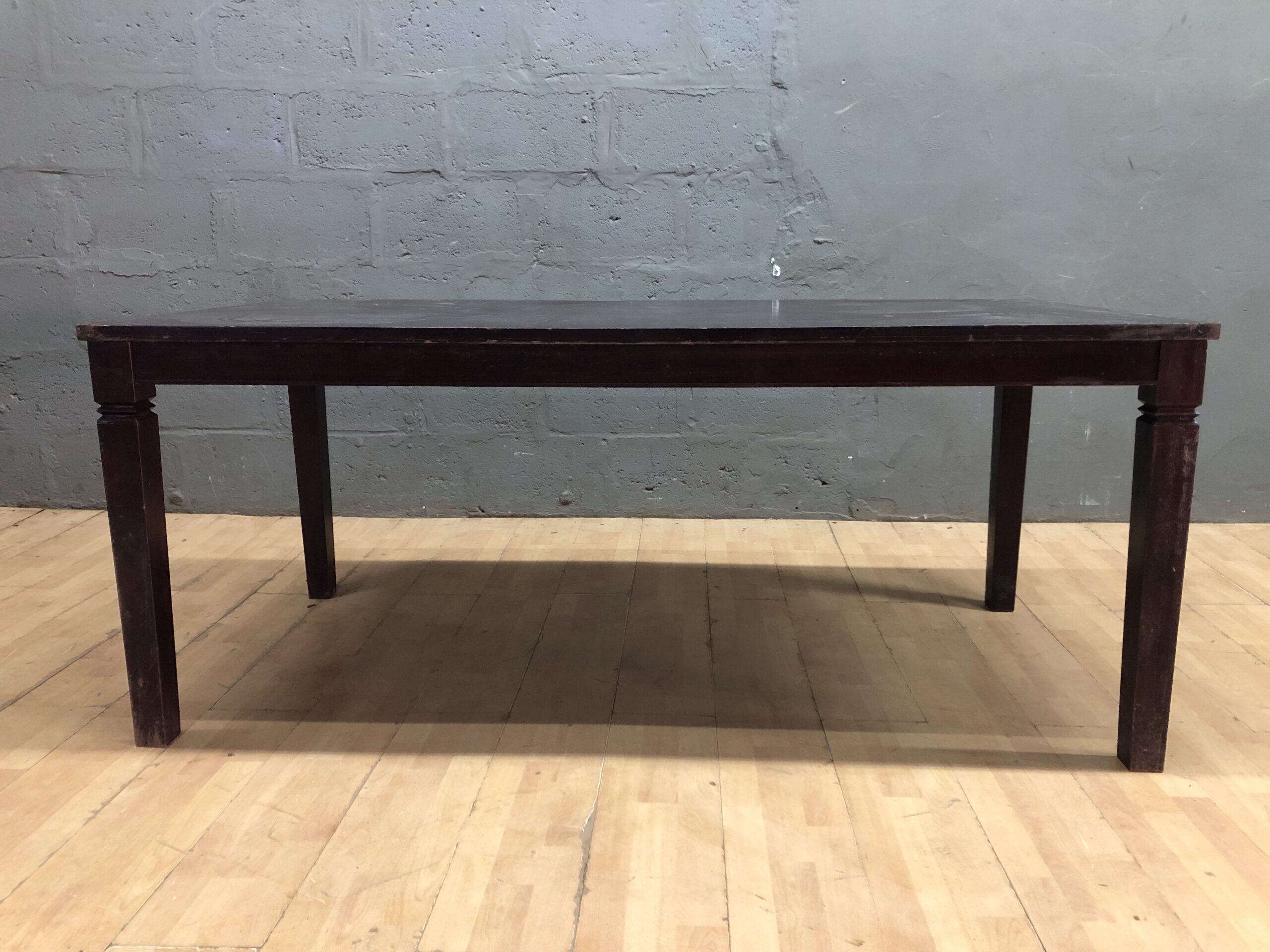 Used Rectangular Dark-Brown Solid-Wood Table (90 × 181 × 75 cm) — 1pc
