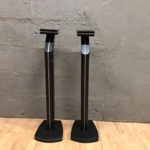 Pair of Black Speaker Stands, Tall 99 cm (Set of 2) — Solid display & audio support