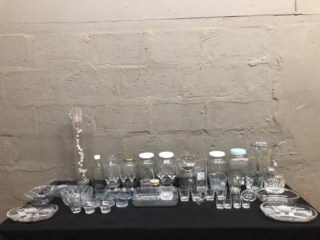 Mixed Lot of Clear Glassware — Jars, Glasses, Bowls, Trays & Vases (≈40pcs)