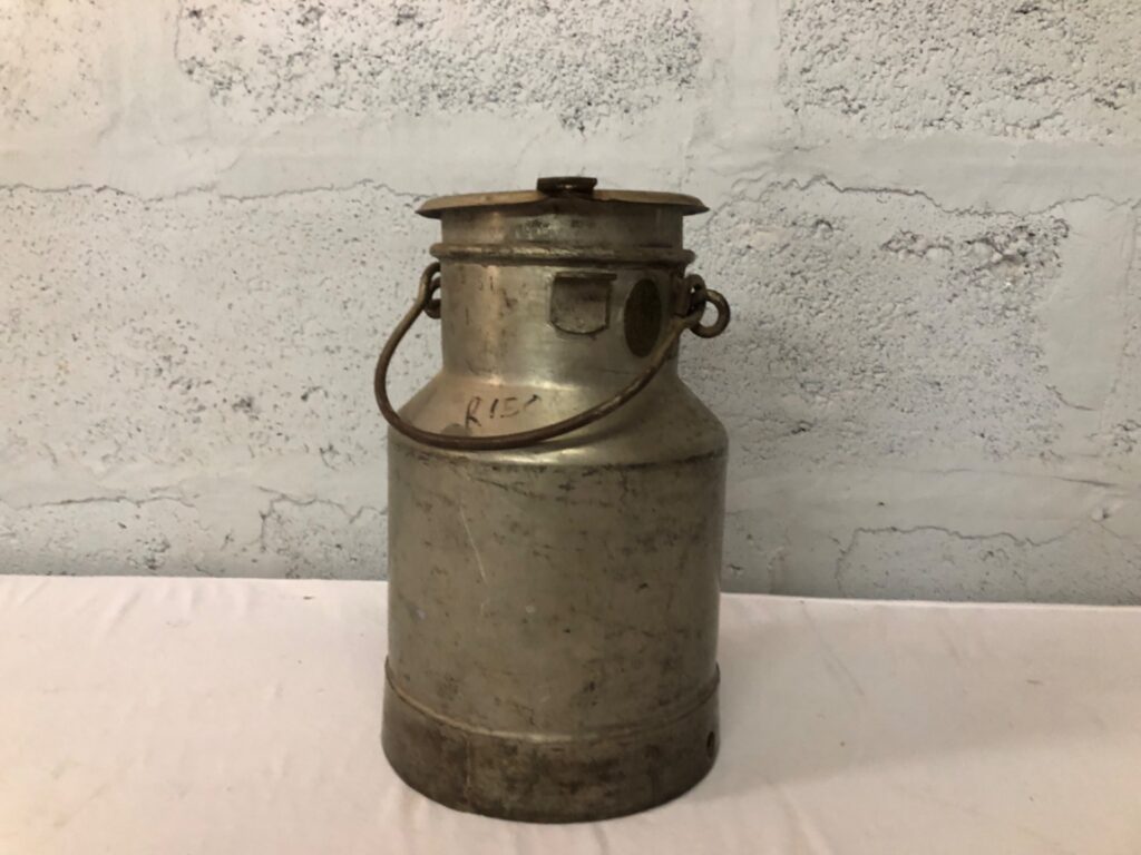 Vintage TSP Metal Milk Churn with Brass Badge – 32cm High
