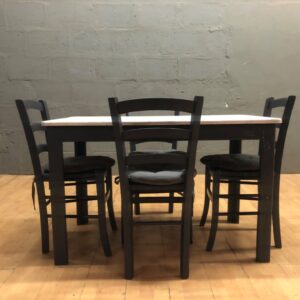 Rectangular Dining Table with 4 Matching Chairs and Cushions – 120x70x76cm
