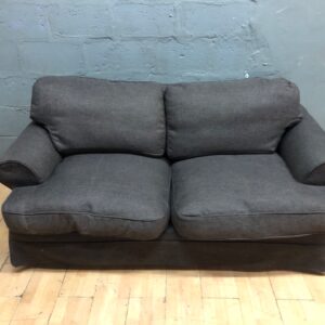 2-Seater Fabric Sofa – Charcoal, Used Condition, 200cm Wide