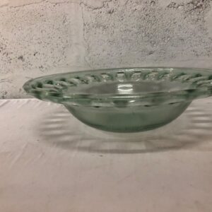 Vintage Glass Bowl with Openwork Rim – Cracked Rim, Decorative Salvage