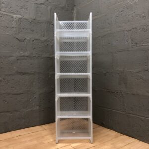 Tall White Translucent Plastic Shelving Unit — 6 Compartments