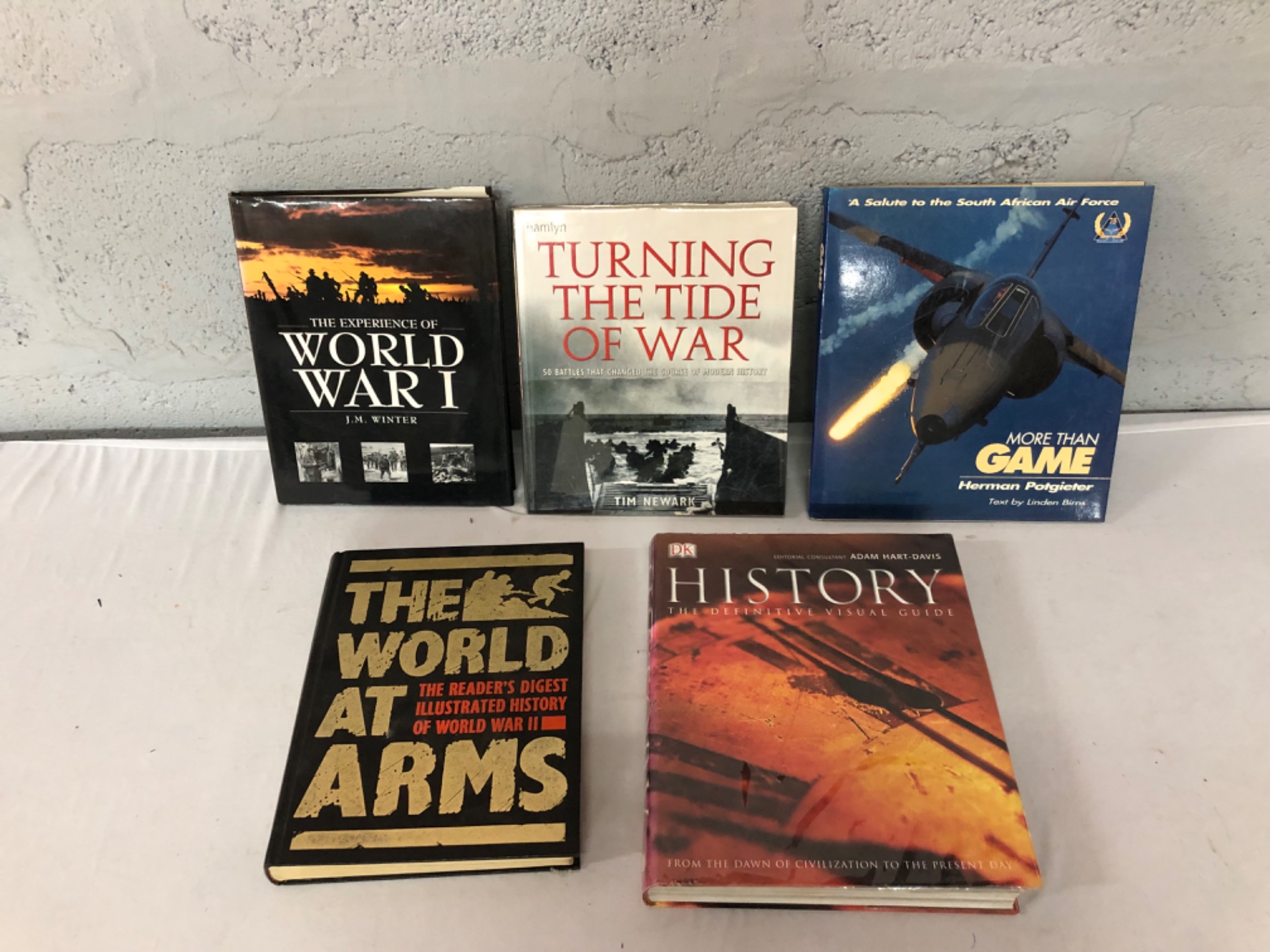 Bulk Lot of 5 Military & History Hardcover Books – WWI, WWII, SAAF, and More