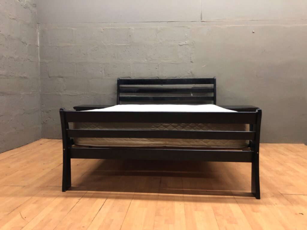 Double Bed Frame with Factory Direct Beds Posture Active Mattress & 2 Bedside Tables (No Screws)