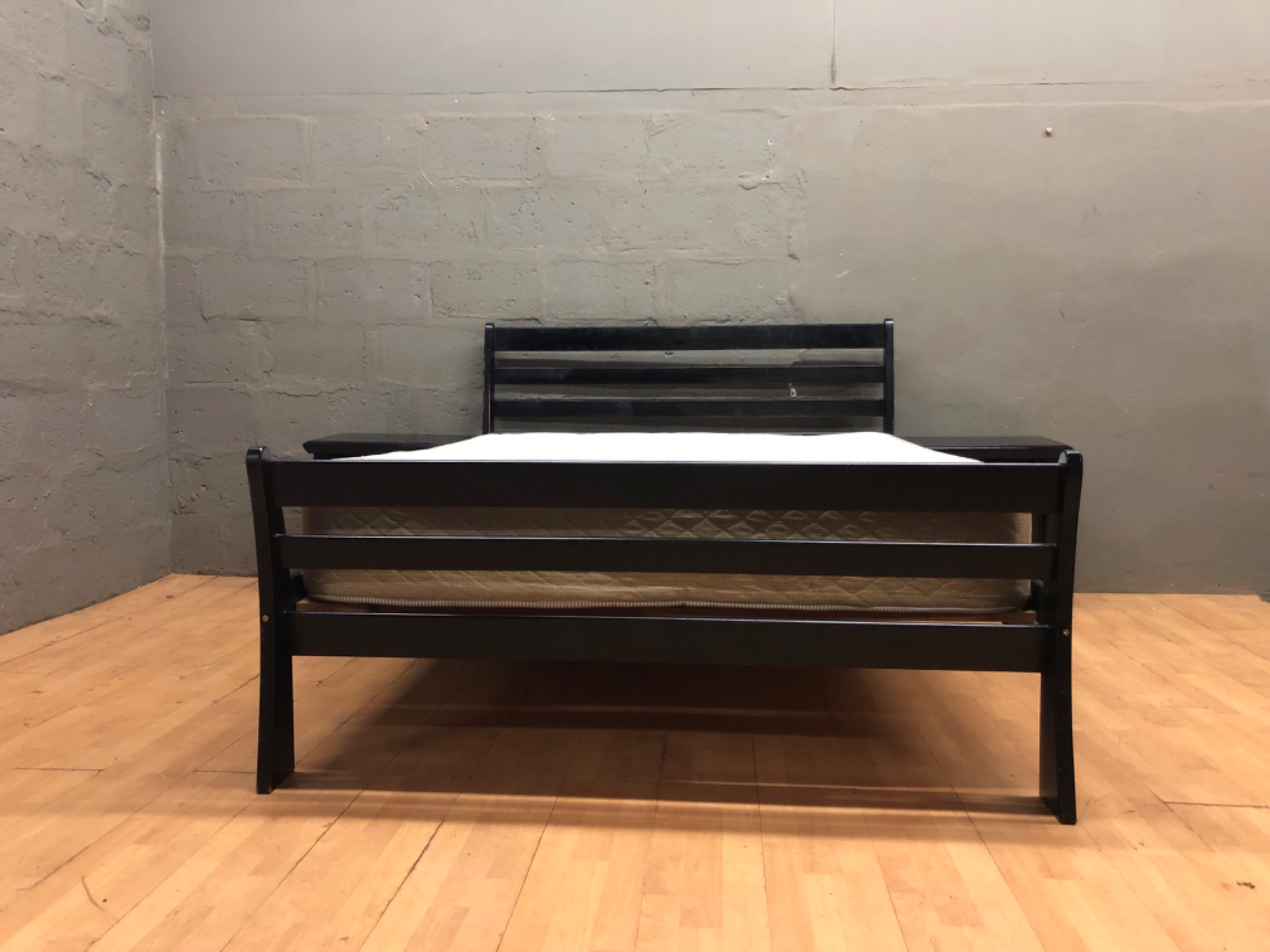 Double Bed Frame with Factory Direct Beds Posture Active Mattress & 2 Bedside Tables (No Screws)