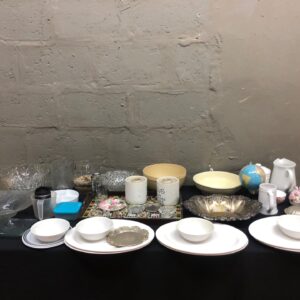 Bulk Lot of 44 Assorted Household & Decorative Items – Glassware, Ceramics, Metalware & More