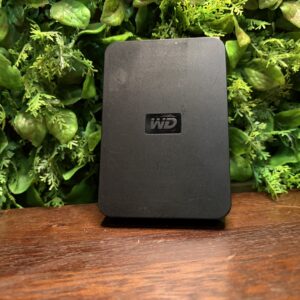 Western Digital Portable External Hard Drive – Black (WD logo visible)