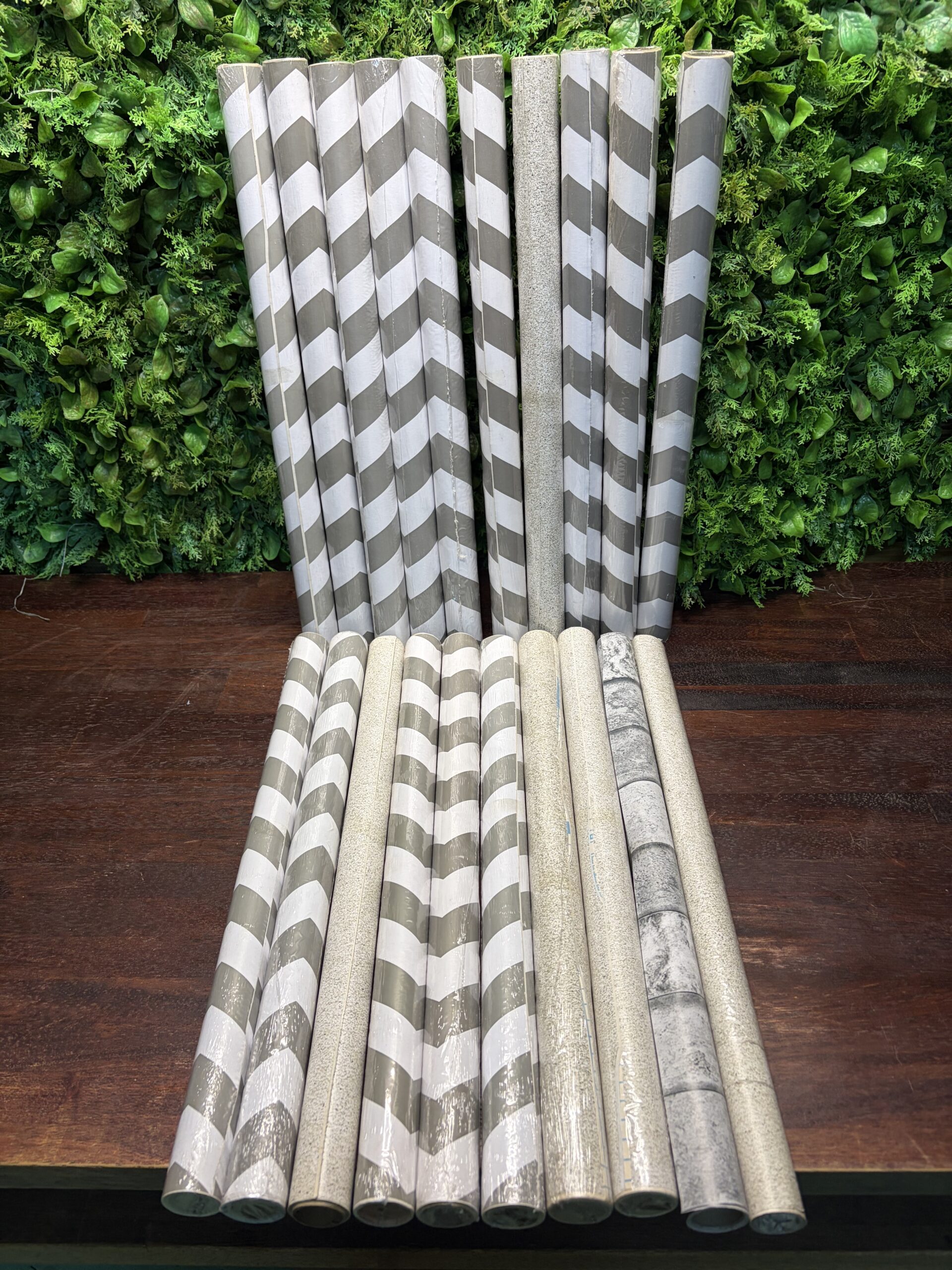 Lot of 20 Contact Adhesive Rolls — Assorted Grey/White Patterns