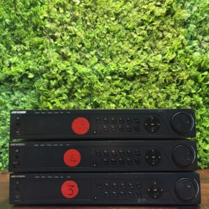 Lot of 3 Hikvision DVRs — Stack of Three Used Units (Untested, Sold As-Is)