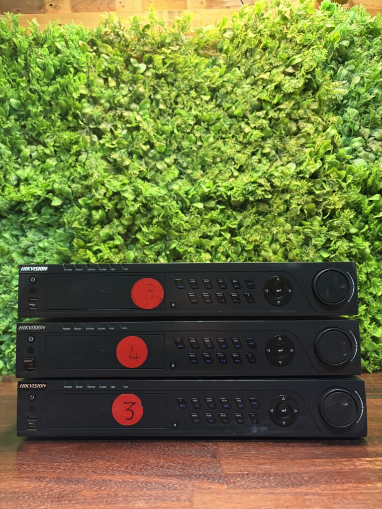 Lot of 3 Hikvision DVRs — Stack of Three Used Units (Untested, Sold As-Is)