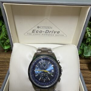 Citizen Eco-Drive Chronograph Wristwatch in Presentation Box, Blue Dial