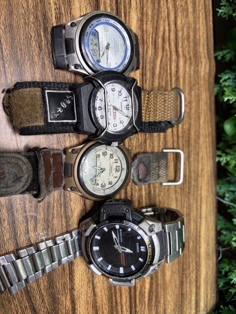 Lot of 4 Wristwatches — Mixed Condition, Visible Strap & Case Wear