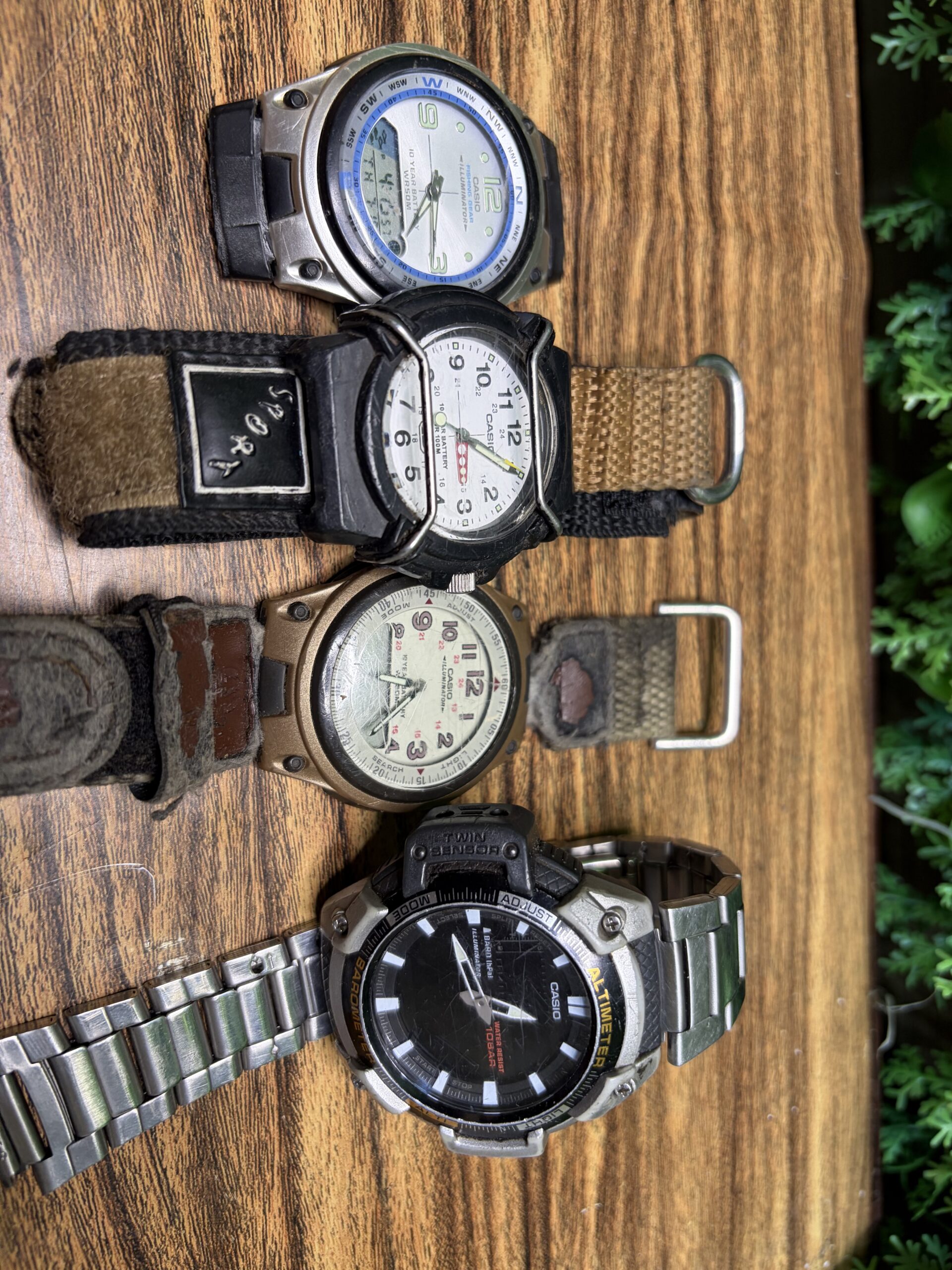 Lot of 4 Wristwatches — Mixed Condition, Visible Strap & Case Wear