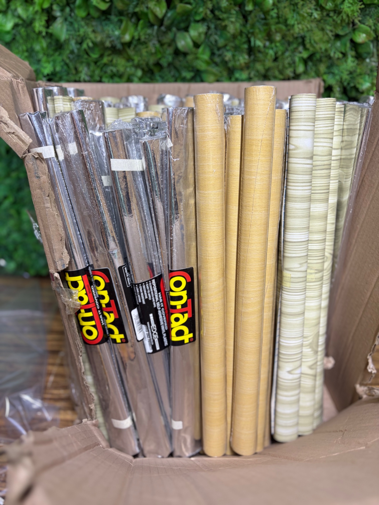 Bulk Lot of 50 Brand New On-Tad & Mixed Adhesive Decorative Vinyl Film Rolls