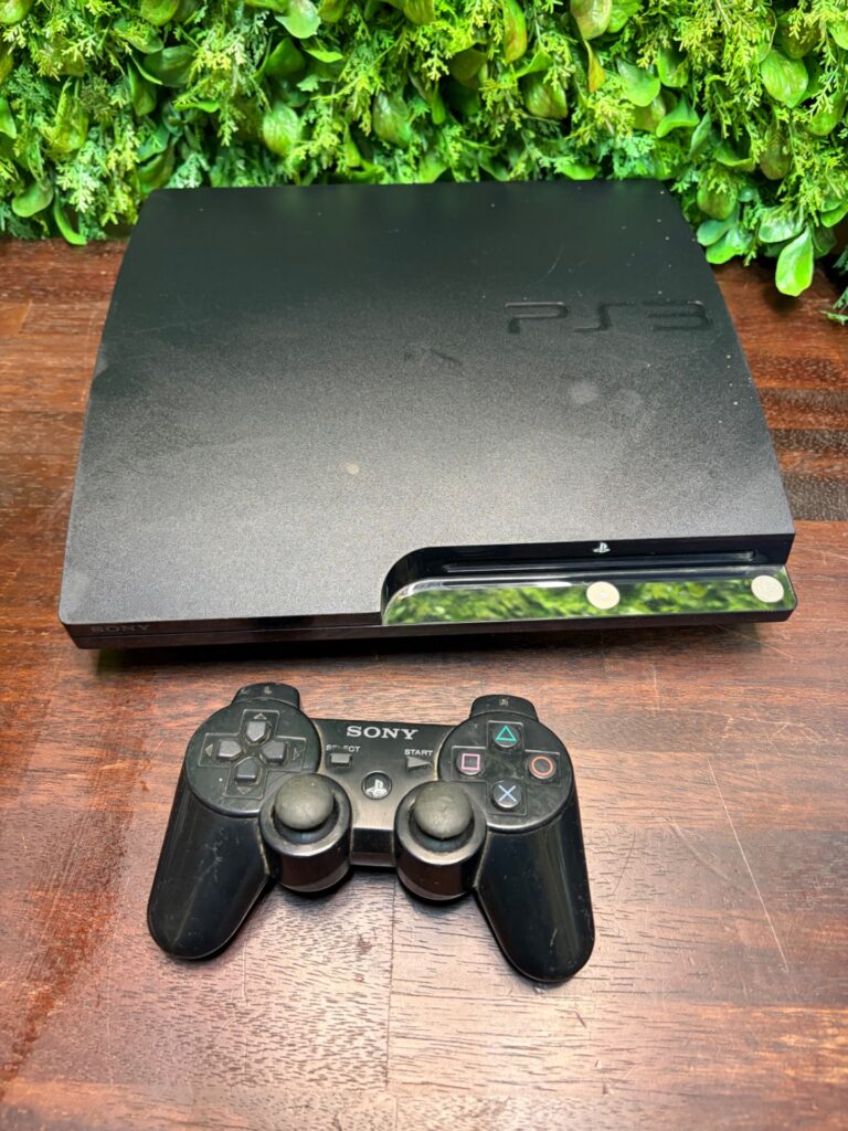 Sony PlayStation 3 Slim console with DualShock controller — Untested, cosmetic wear