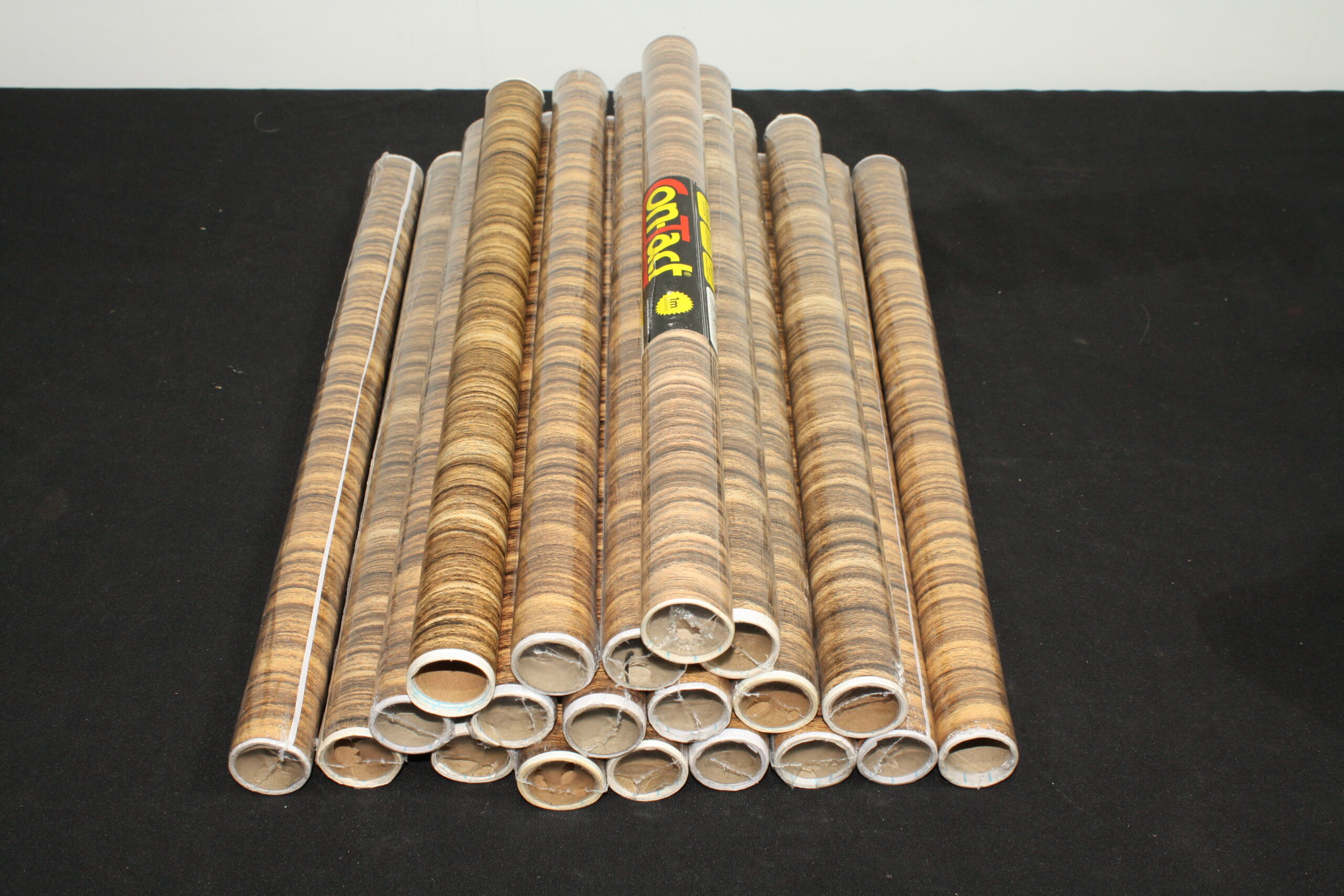 Bundle of 20 Brown Wood-Grain Adhesive Vinyl Rolls, 450 x 1000 mm each