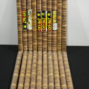 Lot of 20 Contact Adhesive Rolls — Dark Wood-Grain Pattern, 450 x 1000mm ()