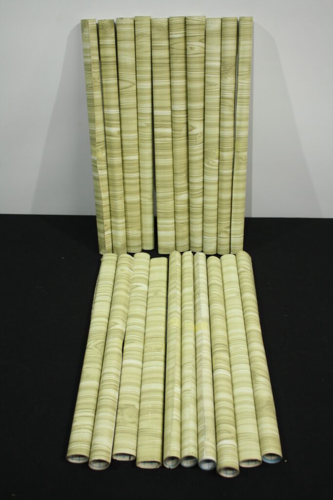 Lot of 20 Wood-Grain Contact Adhesive Vinyl Rolls, 450mm x 1000mm (seller-confirmed)