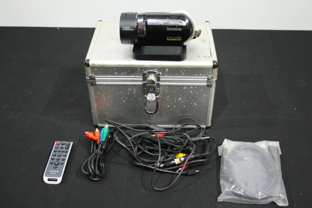 Samsung Camcorder with Carrying Case, Remote & Cables — Sold As-Is
