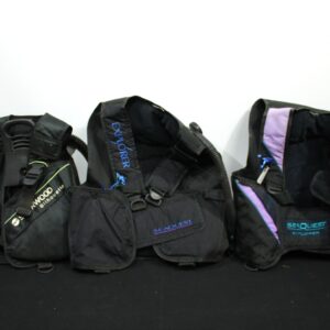 Set of 3 Buoyancy Control Devices (BCDs) – Sherwood & SeaQuest, used