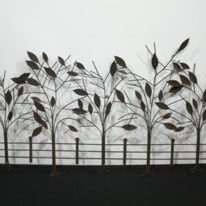 Wall-mounted Steel Floral Garden Display – 450mm x 1500mm, Rustic Patina