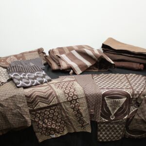 Lot of Brown Patterned Fabrics (Various Prints) — At least 8 pieces visible
