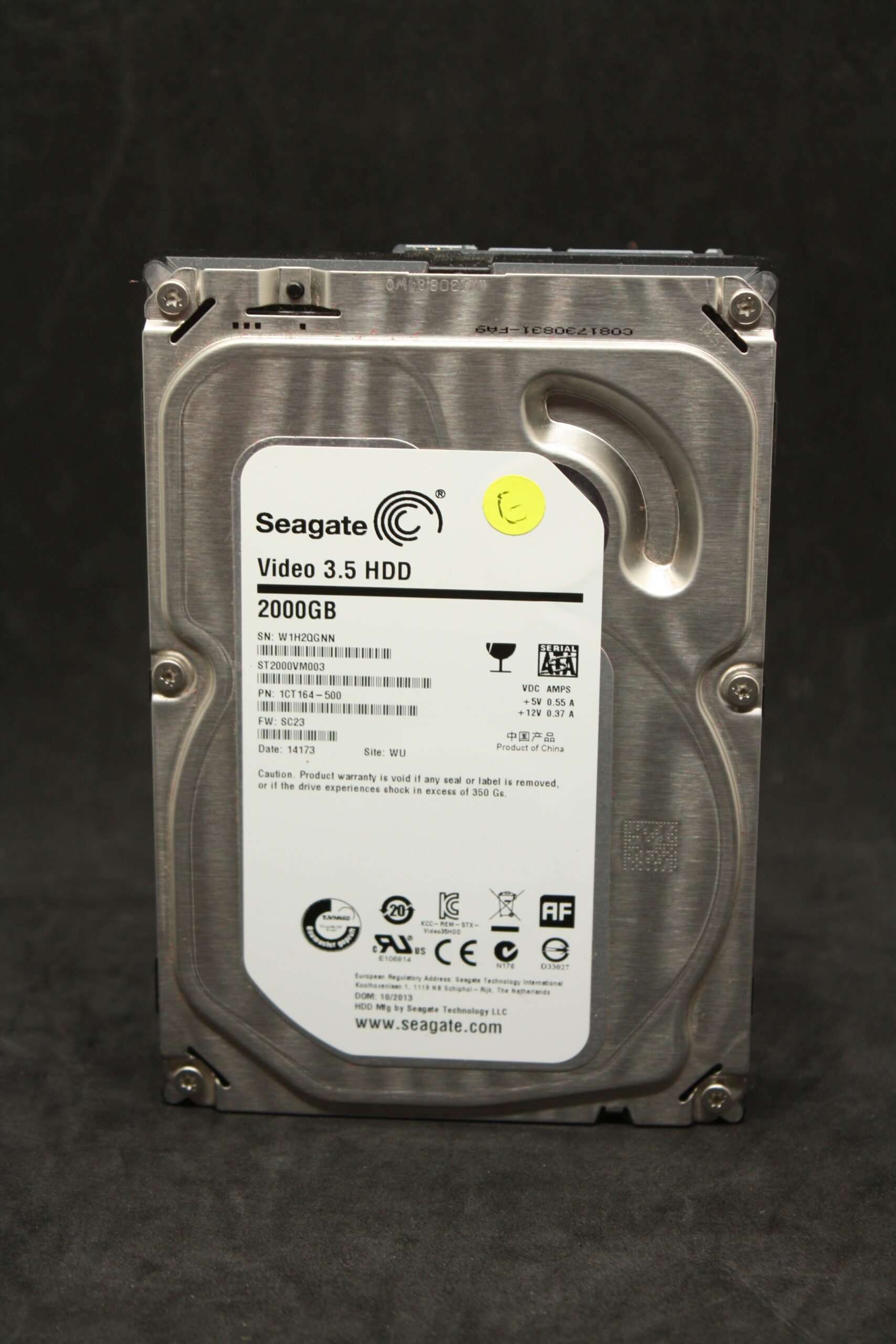 Seagate 3.5″ Internal Hard Drive — 2000GB (2TB), used, untested