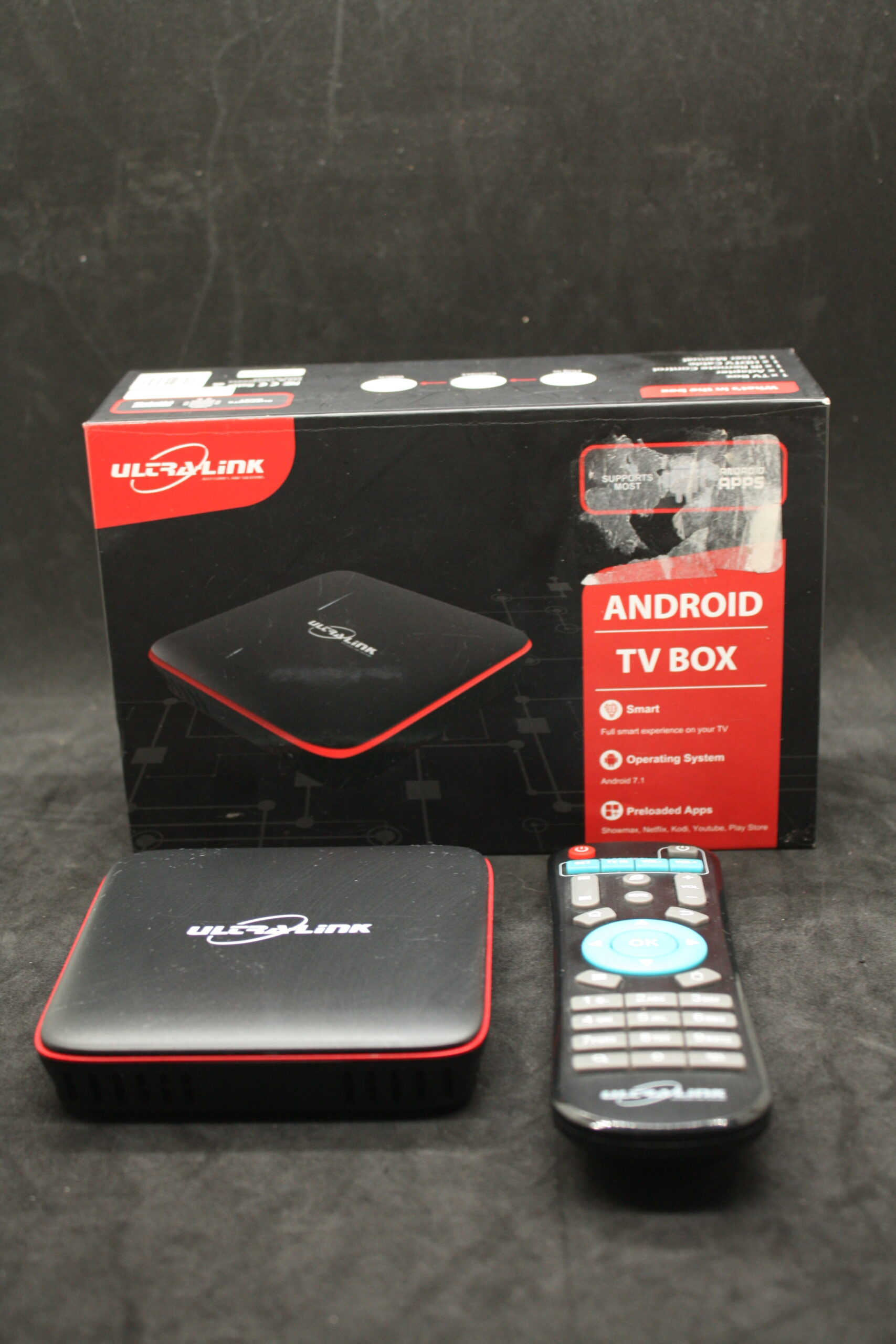 UltraLink Android TV Box with Remote & Retail Box — Untested, Sold As-Is