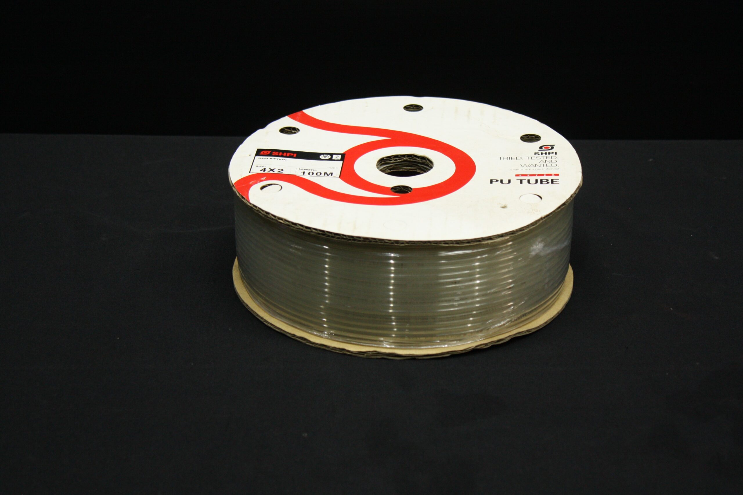 Spool of SHPI Clear PU Pneumatic Tubing 4mm OD x 2mm ID — 100M