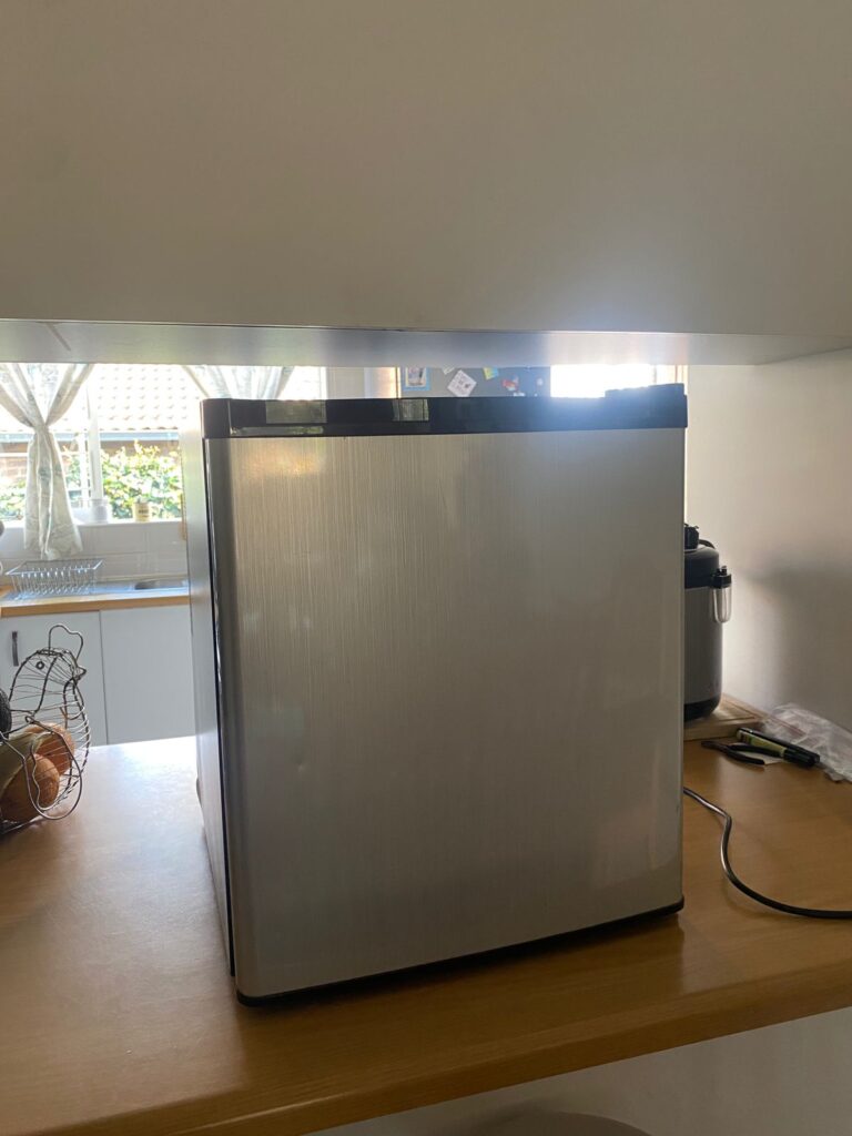 Small Telefunken Bar Fridge — Clean Exterior, Interior Shelving, Cooling Fault