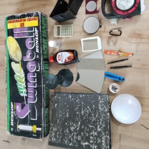 Bulk Mixed Lot: Dunlop Swingball (Partial), LED Torch (Untested), Calculator, Wallet, Mirrors, Stationery & More (19 Items)