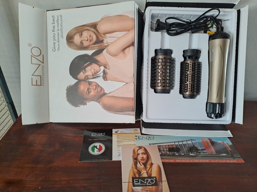 ENZO Professional Rotating Hot Air Brush Set – Complete, Clean, 100% Working