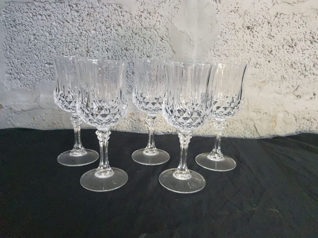 Set of 6 New Cut Crystal Wine Glasses – 6cm Tall