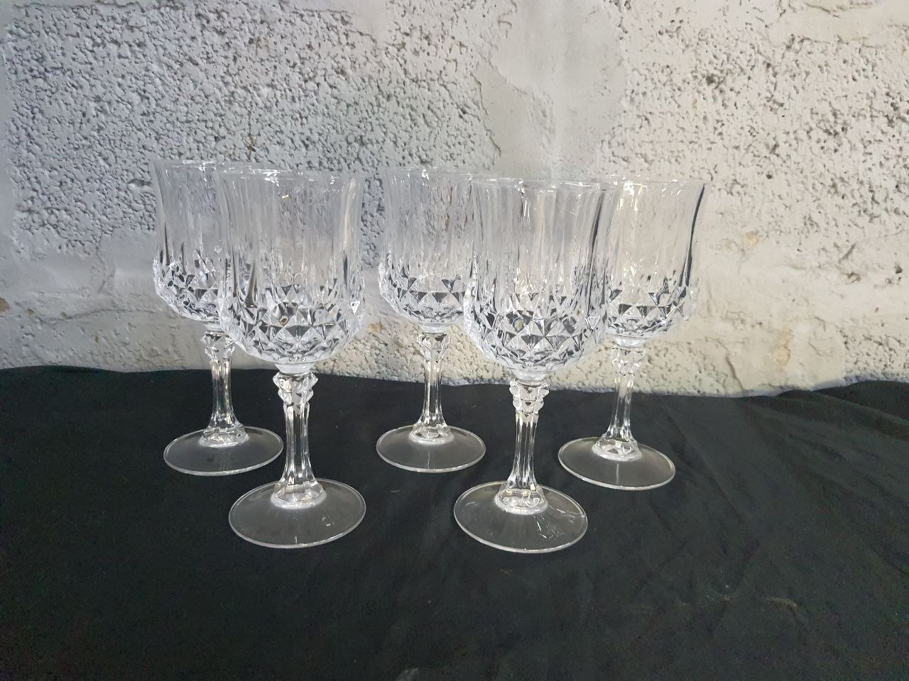 Set of 6 New Cut Crystal Wine Glasses – 6cm Tall