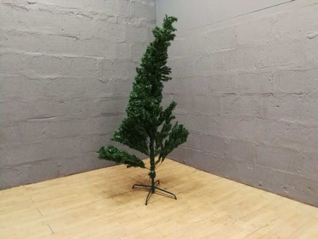 Artificial Christmas Tree – Sparse Branches, Metal Stand Included – Spares or Creative Projects