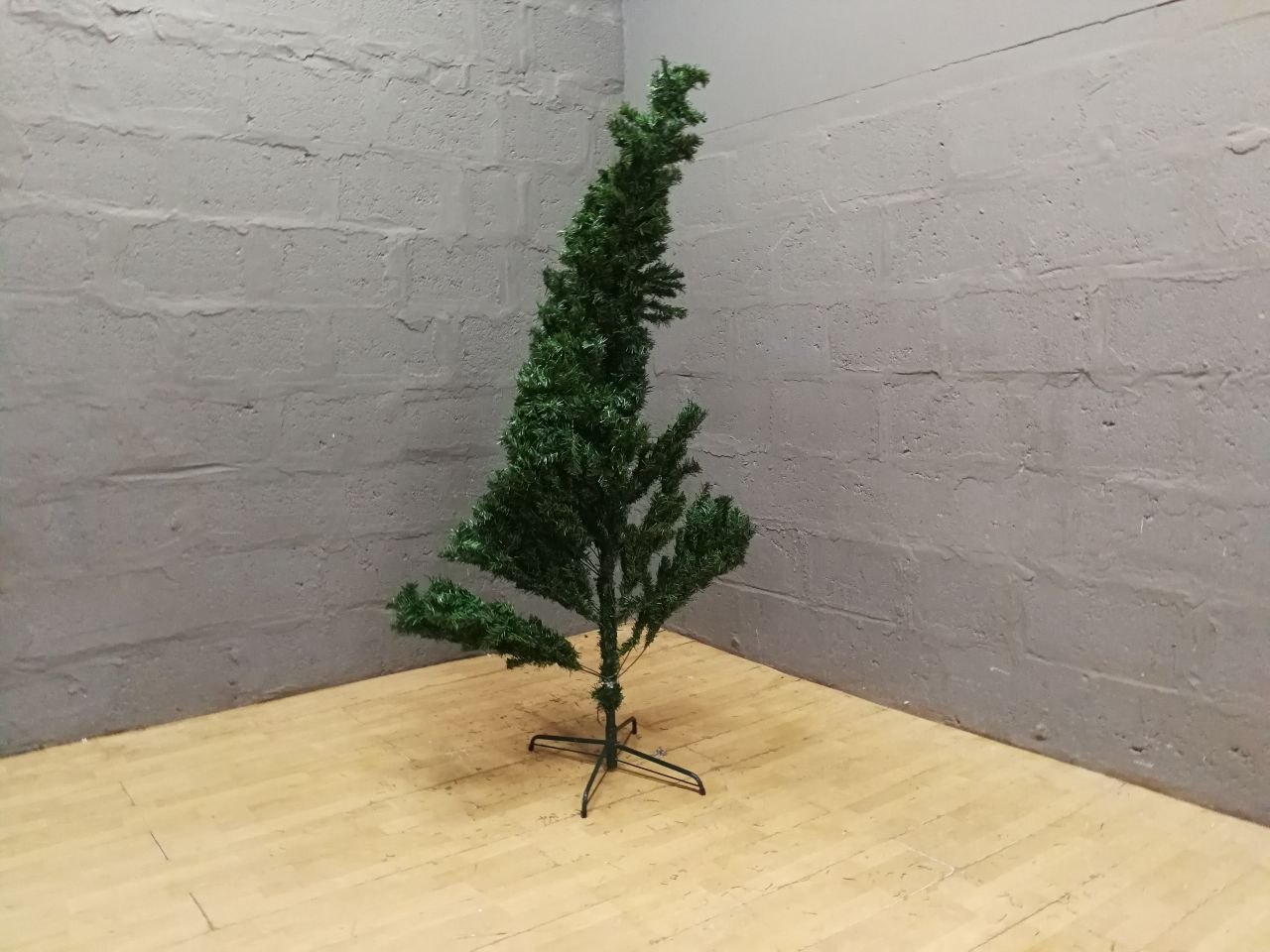 Artificial Christmas Tree – Sparse Branches, Metal Stand Included – Spares or Creative Projects