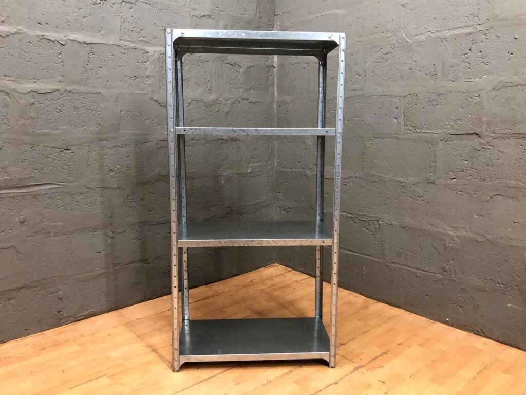 Galvanized Metal 3-Shelf Storage Unit – 77cm High