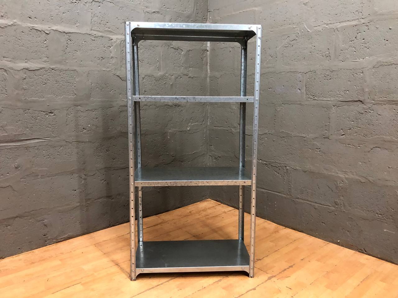 Galvanized Metal 3-Shelf Storage Unit – 77cm High