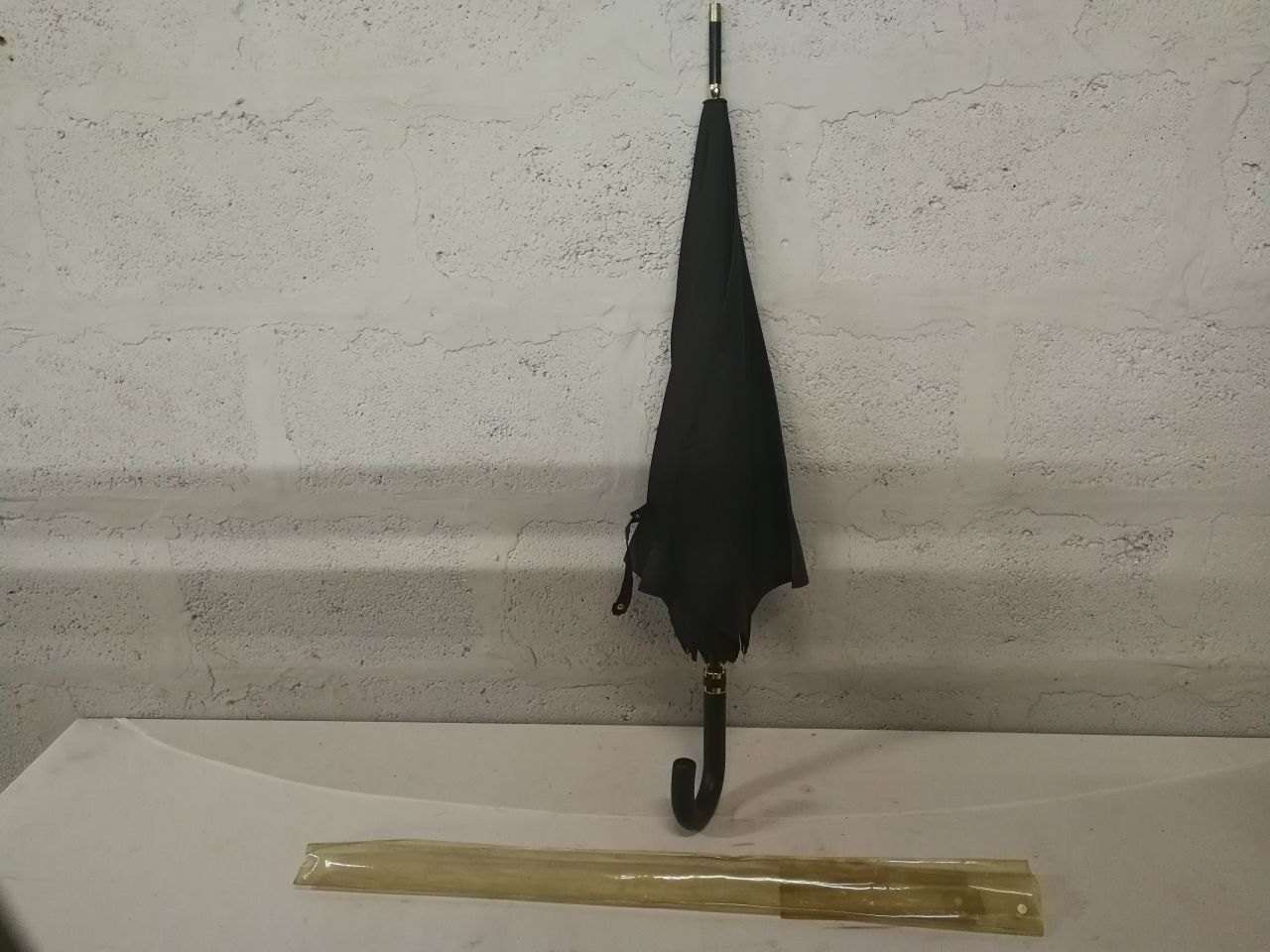 Aramis Branded Black Umbrella with Plastic Sleeve