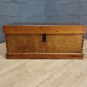 Dovetail Oregon Pine Storage Chest / Trunk with Metal Handles and Front Hasp