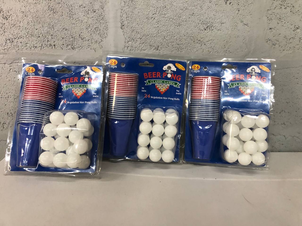 Bulk Lot: 3 x Beer Pong Classic Games Sets – New & Sealed (Each with 24 Cups & 24 Balls)