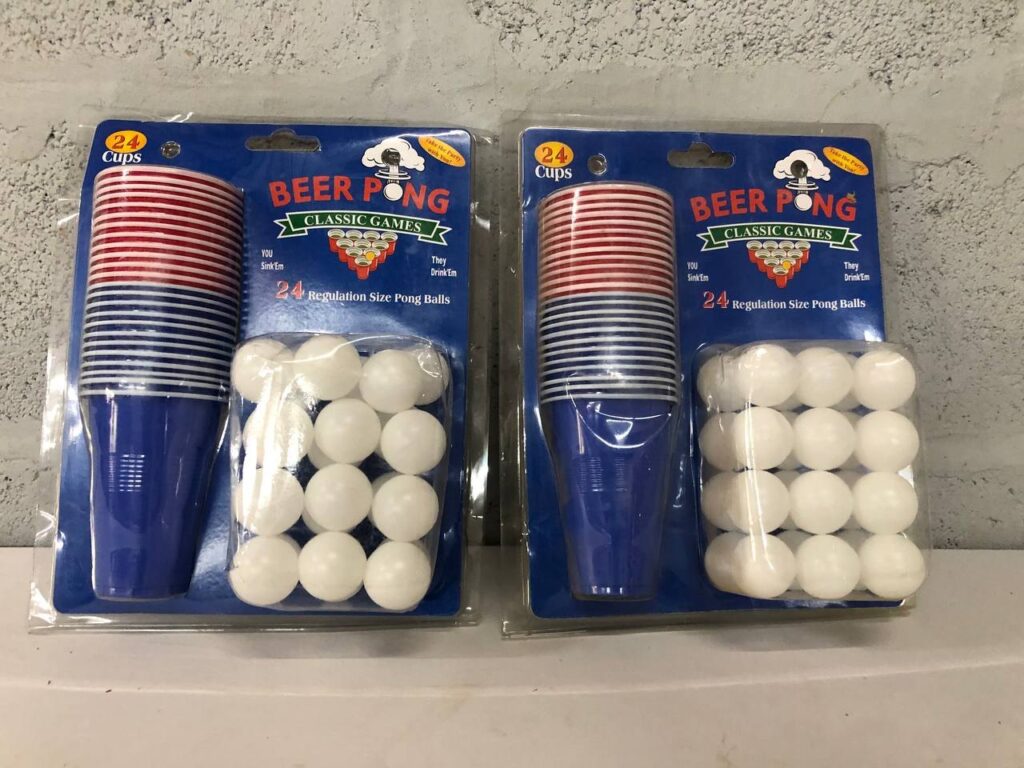 2 x Beer Pong Classic Games Sets – 24 Cups & 24 Balls Each, Sealed Packs