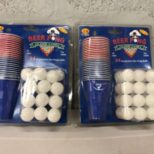 2 x Beer Pong Classic Games Sets – 24 Cups & 24 Balls Each, Sealed Packs