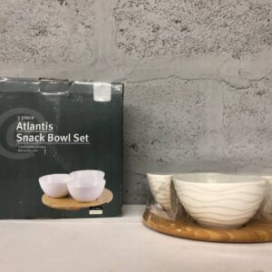 @home Atlantis Snack Bowl Set (3 piece, with wooden tray) – Unused, Boxed