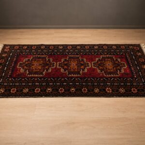 Handwoven Kani CW Baluch Rug – 205x105 cm, Striking Geometric Pattern