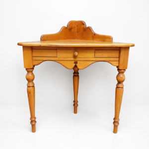 Small Wooden Side Table with Single Drawer and Rear Upstand