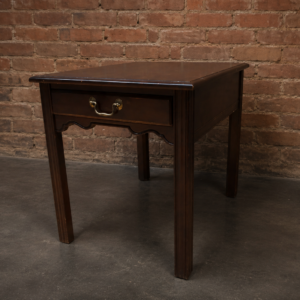 Drexel Heritage wooden side/end table with single drawer and brass handle